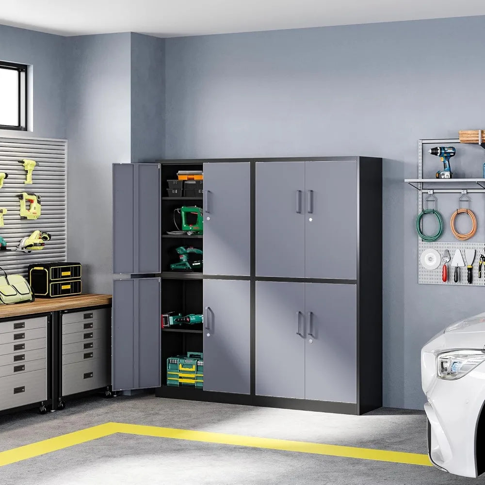 Metal Storage Cabinet with Lockable Door And Adjustable Shelves for Home Office Warehouse Steel Tool Locker Customized
