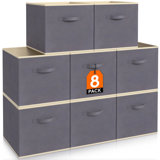 Cube Storage Bins Foldable Fabric Baskets With Handles For Shelves