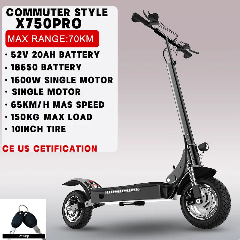 Jueshuai Outdoor Electric Scooter X60 Dual Motor Folding Seat