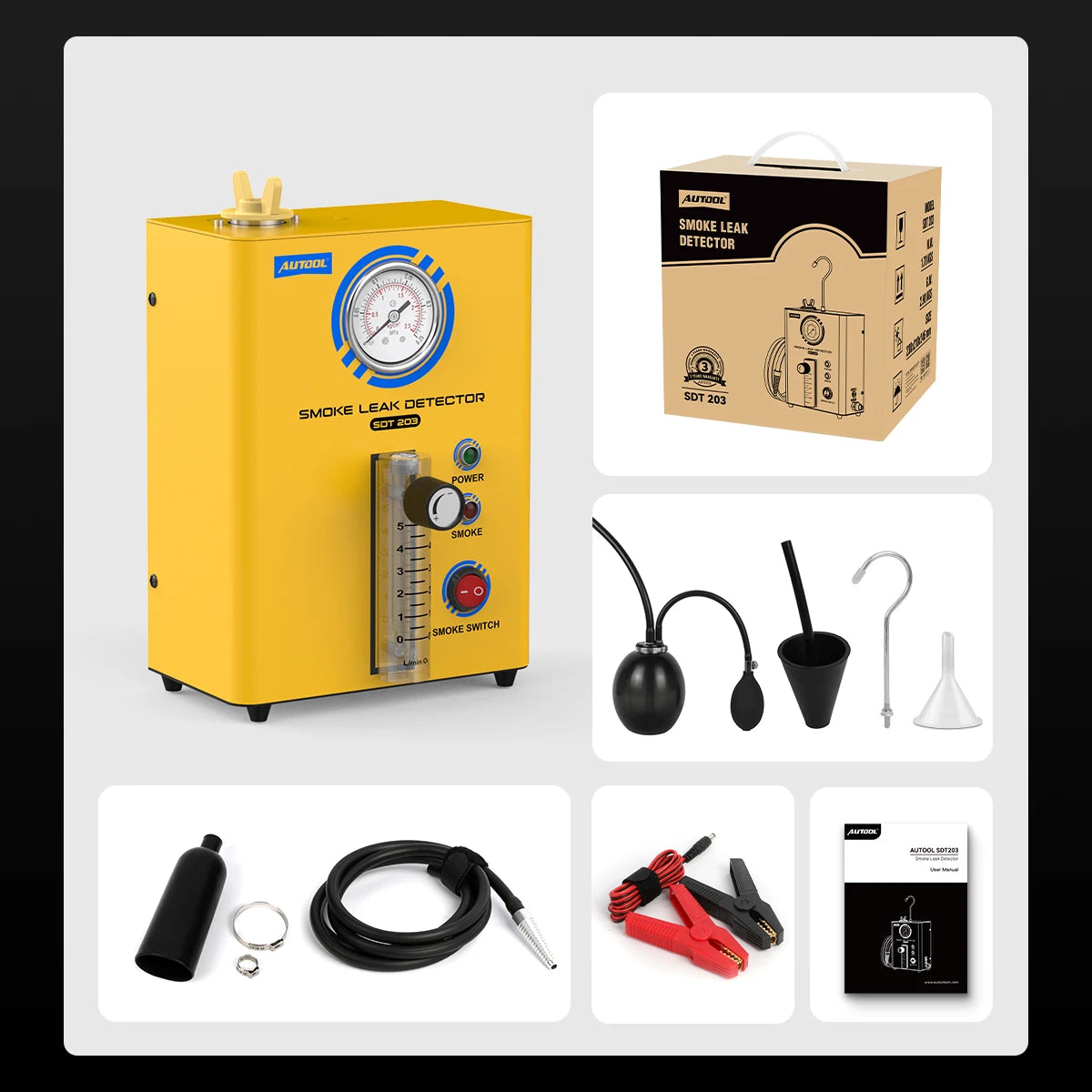 AUTOOL SDT203 Automotive Evap Smoke Leak Detector For Car