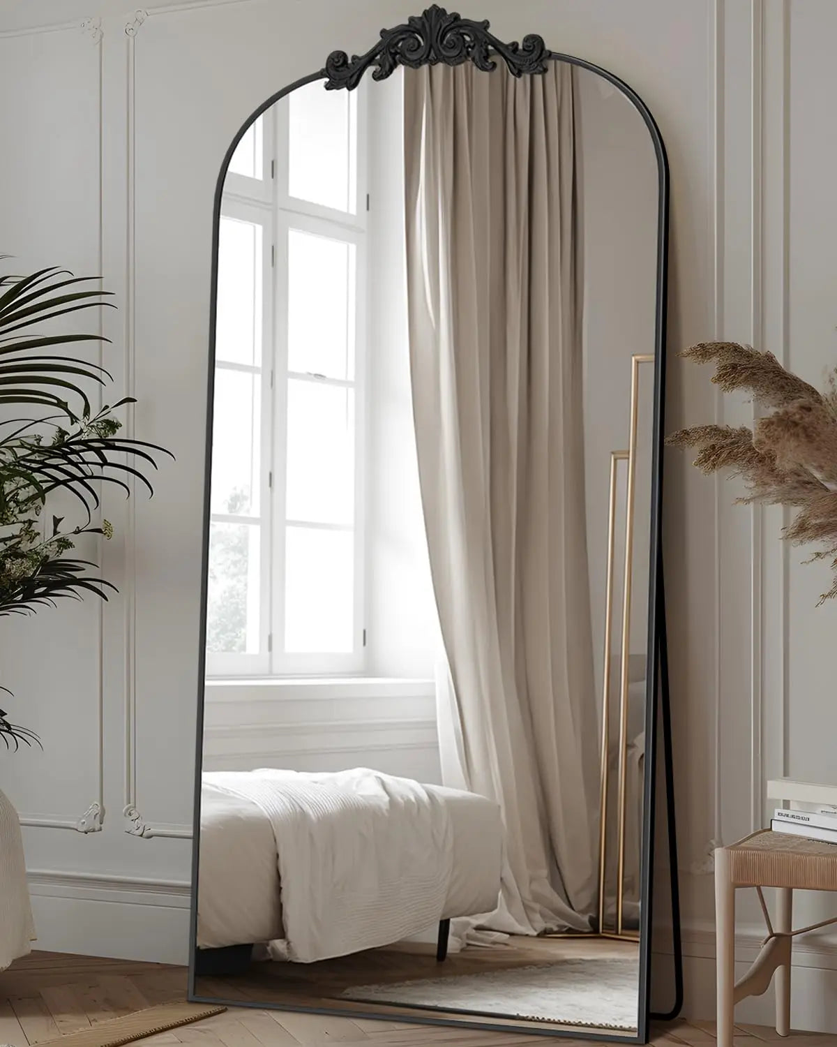 Antok Full Length Mirror With Carved Standing Halling