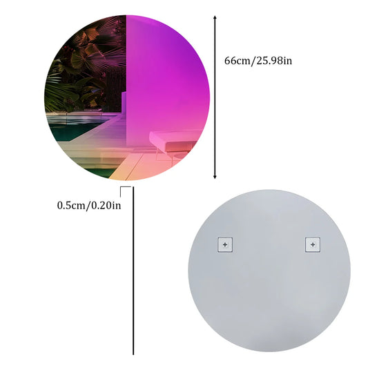 LUVODI Aesthetic Wall Mirror Iridescent Accent Mirror