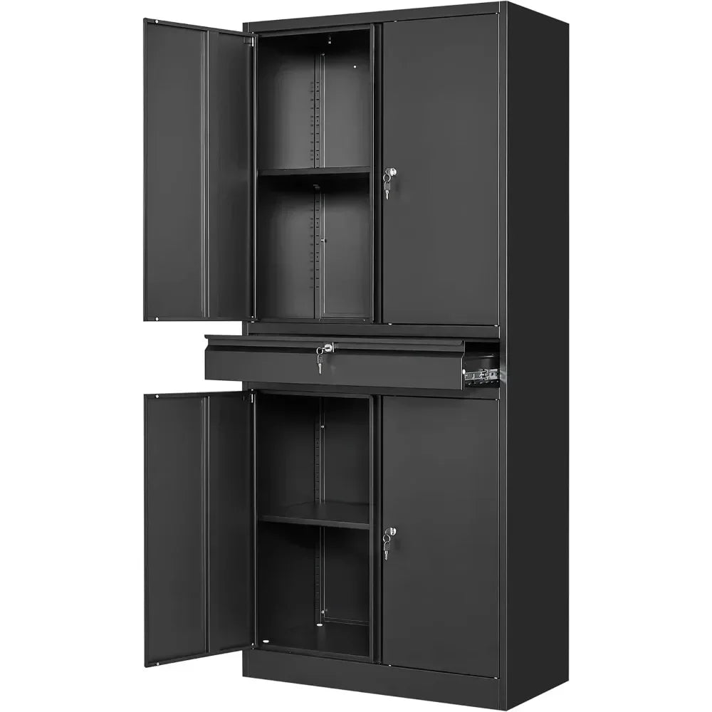 NONECN Garage Storage Cabinet With Locking Doors And Adjustable Shelves
