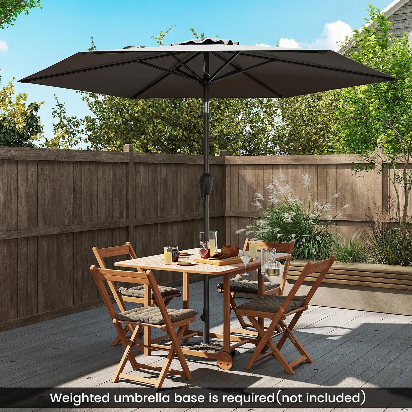 LIFEZEAL Patio Umbrella With Push Button Tilt Heavy Duty Market