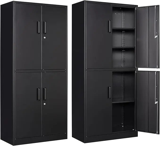Metal Storage Cabinet with Lockable Door And Adjustable Shelves for Home Office Warehouse Steel Tool Locker Customized