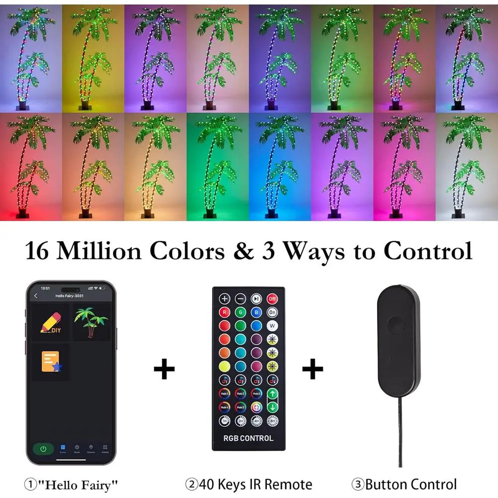 LED Lighted Palm Tree With Smart App Remote And Timer
