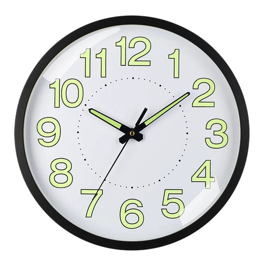 APWIKOGER Glow In The Dark Round Wall Clock Non Ticking Numerals And Hands