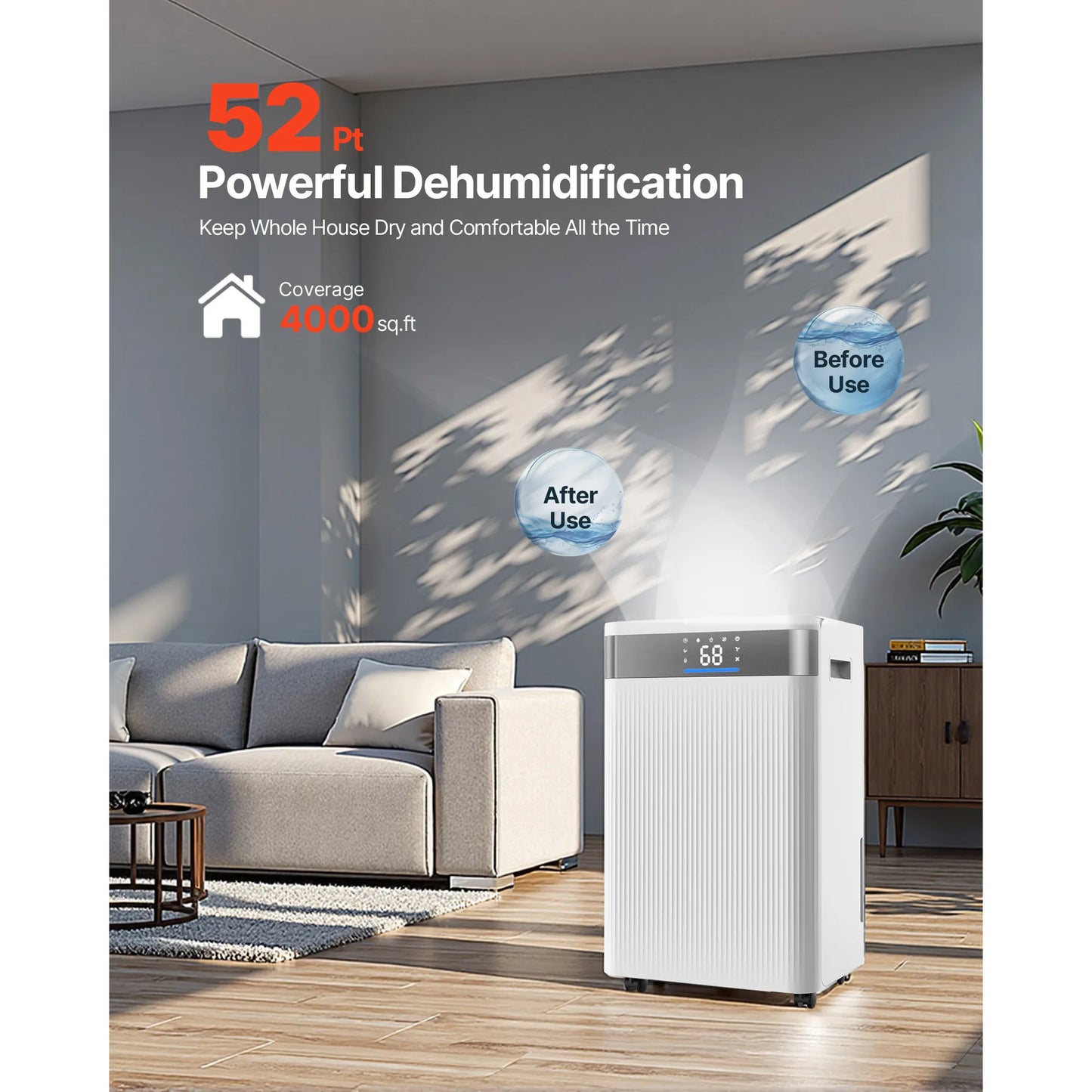 SucceBuy 52 Pint Dehumidifier For Home And Basement