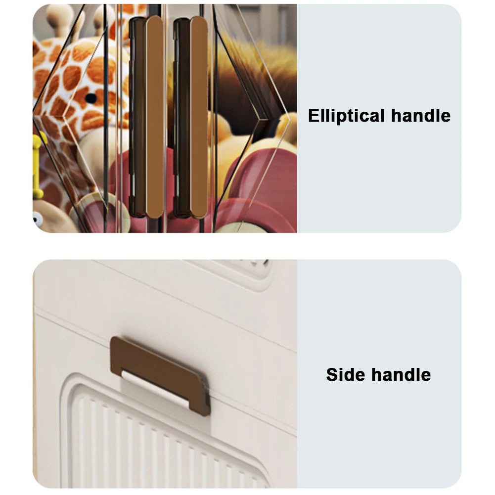 AlloetCN 4 Tier Stackable Storage Bins With Lids And Doors