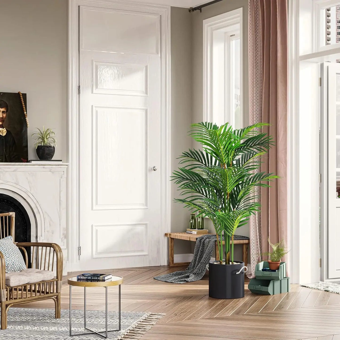 NONECN Artificial Areca Palm Silk Tree For Home Office Indoor Decor