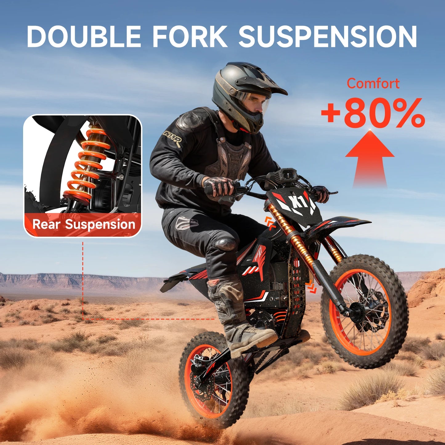 QRONGE X1 Spark Electric Dirt Bike 4500W Peak MPH Performance