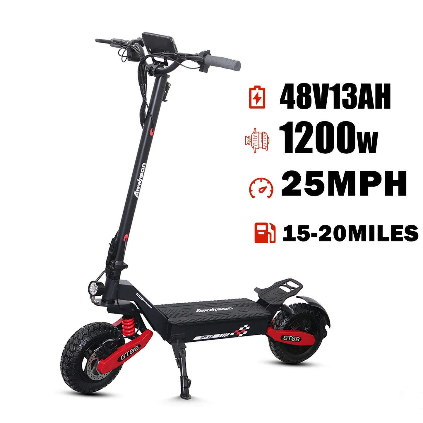 Arwibon 1200W Electric Scooter 48V Foldable Off Road Adult