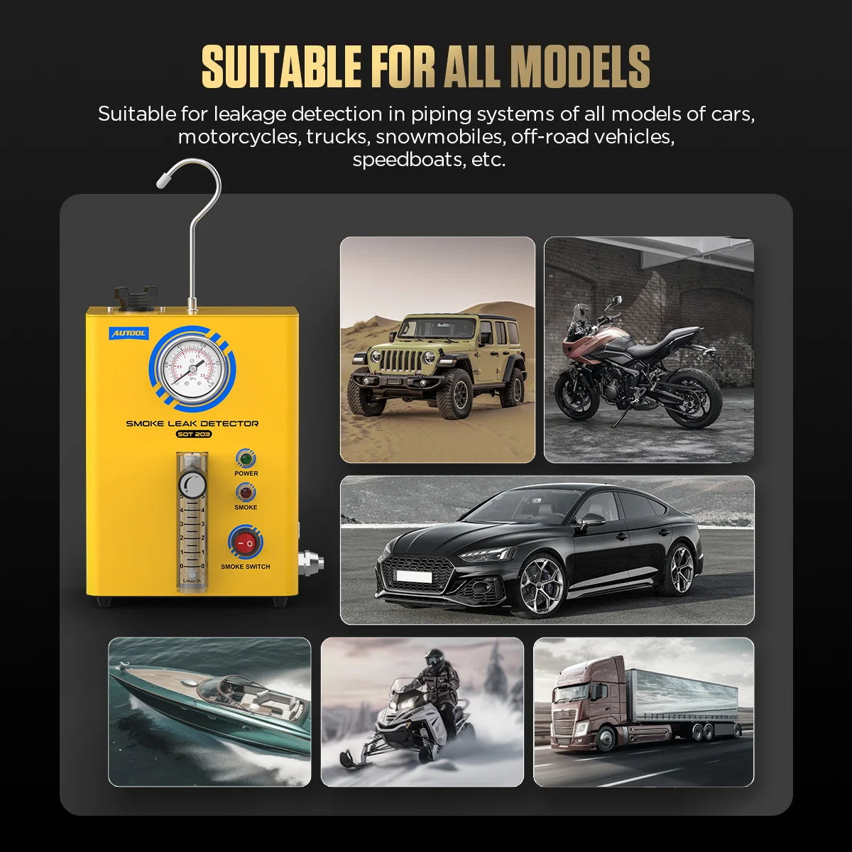 AUTOOL SDT203 Automotive Evap Smoke Leak Detector For Car