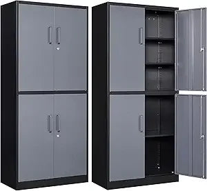 Metal Storage Cabinet with Lockable Door And Adjustable Shelves for Home Office Warehouse Steel Tool Locker Customized