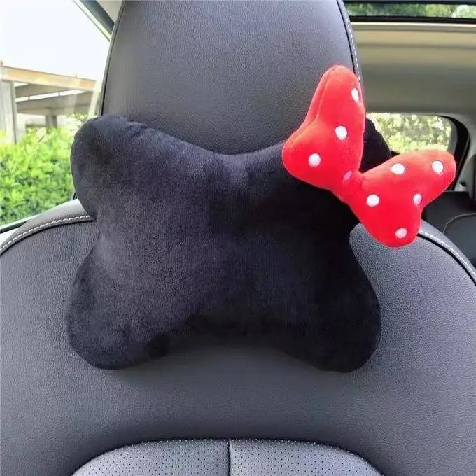 NONEF Car Waist Neck Pillow Plush Headrest Lumbar Support