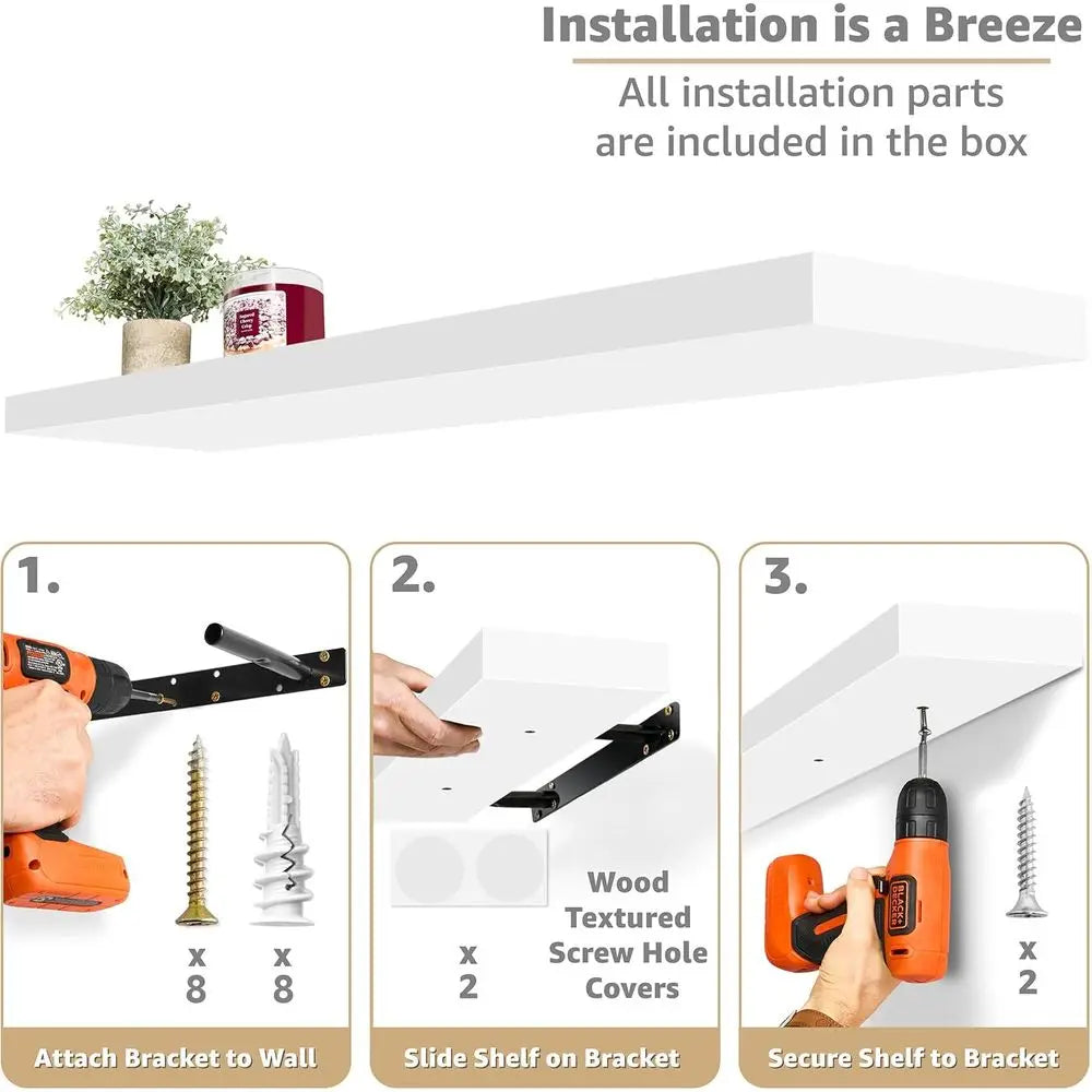 OLOEY Floating Shelves 3 Pack Wall Mounted for Bathroom Kitchen